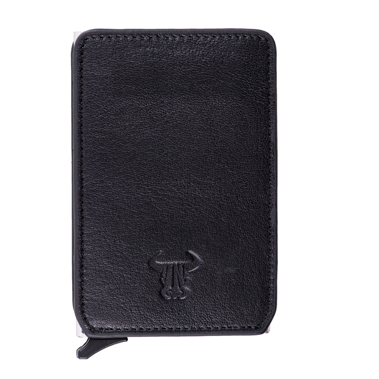 Portacarte uomo in vera pelle nera Master Slide, protezione RFID
