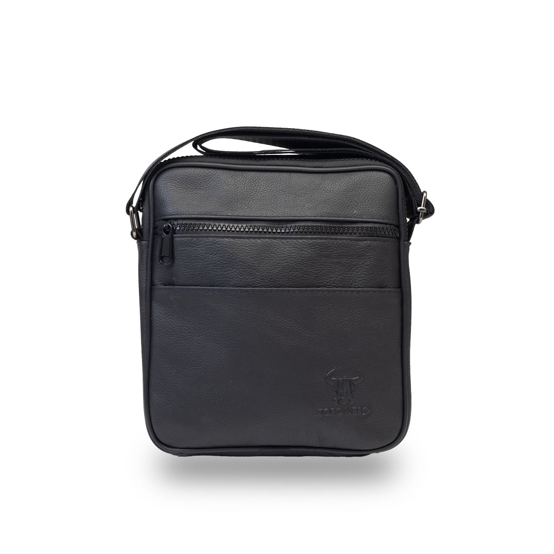 Borsa da uomo in vera pelle nera Miror