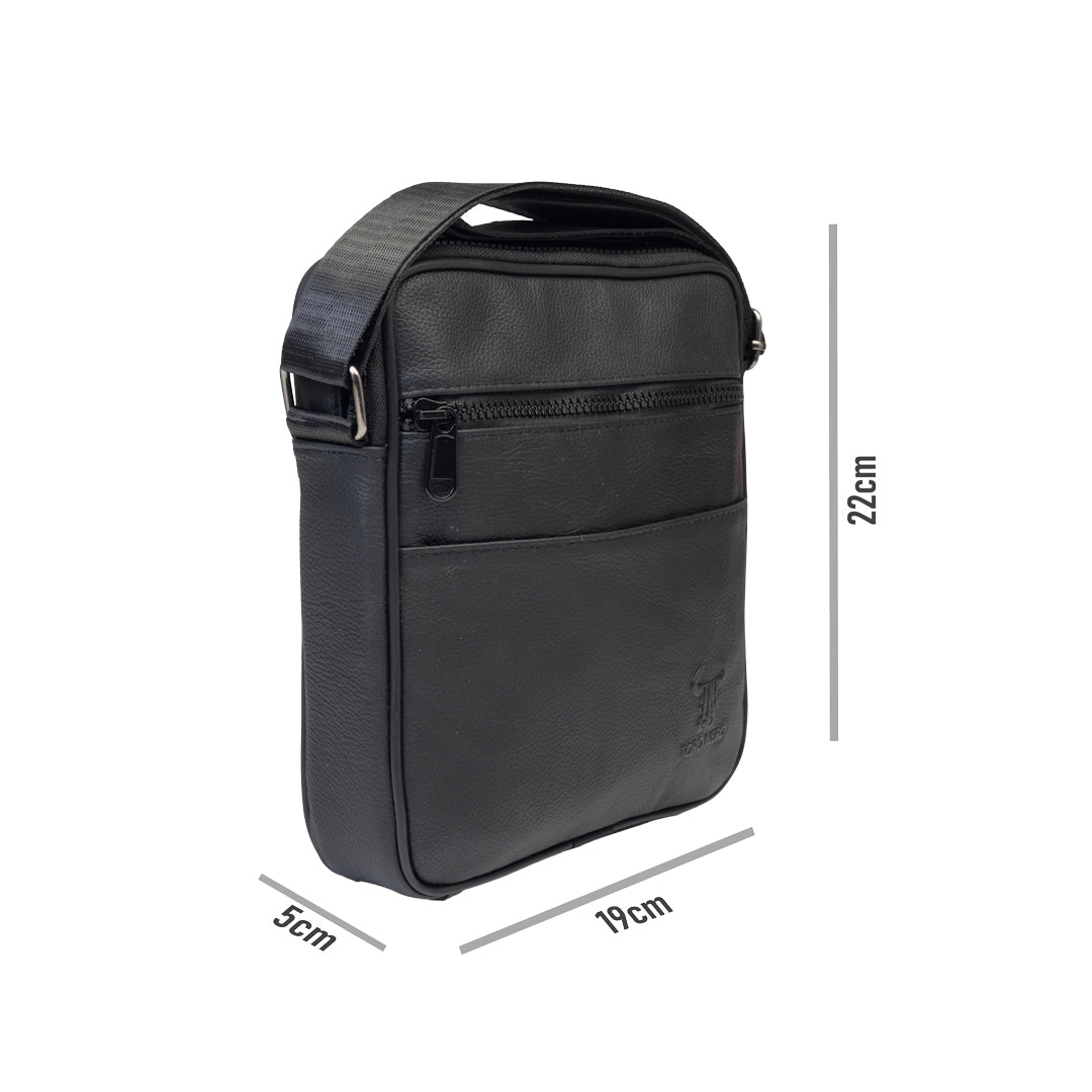Borsa da uomo in vera pelle nera Miror