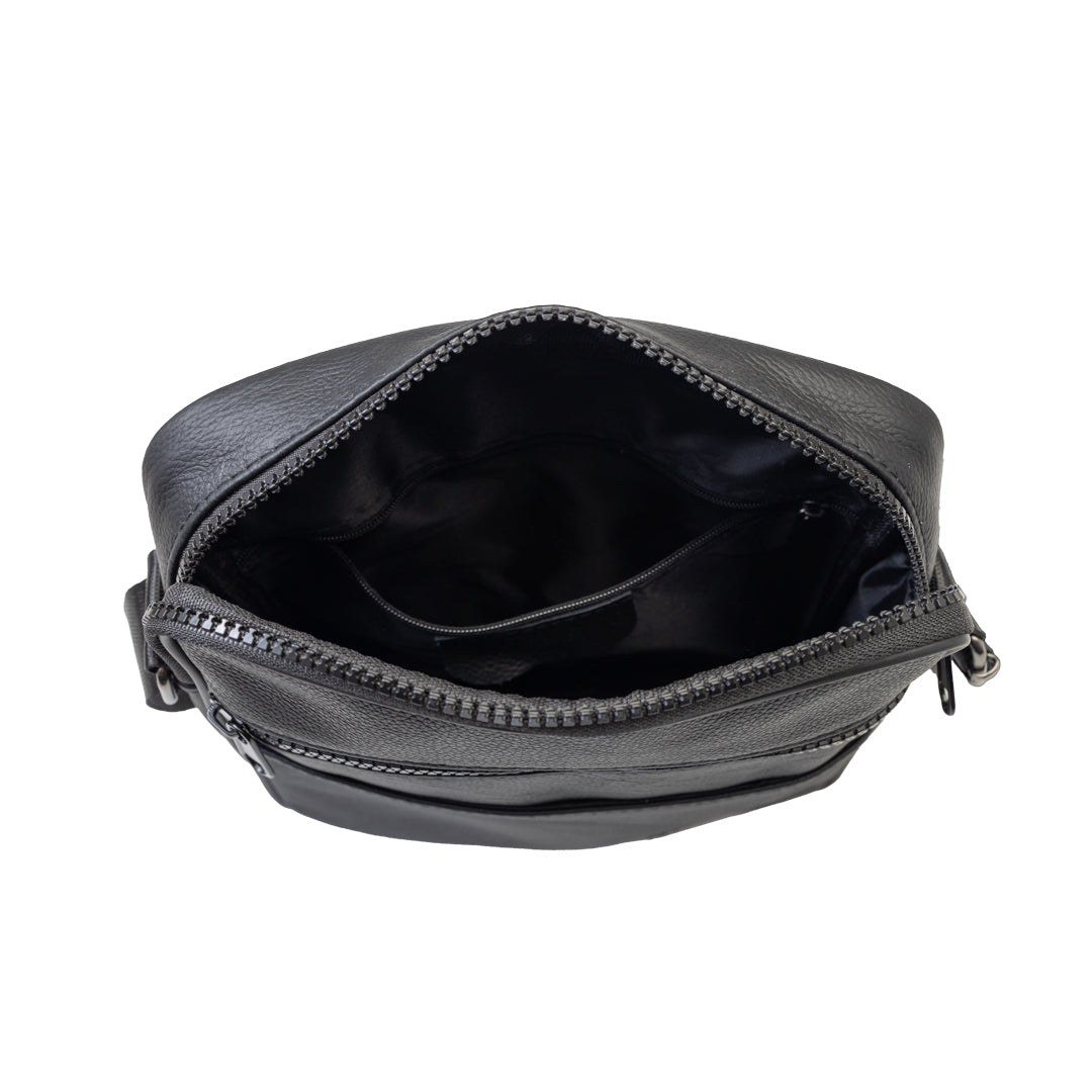 Borsa da uomo in vera pelle nera Miror