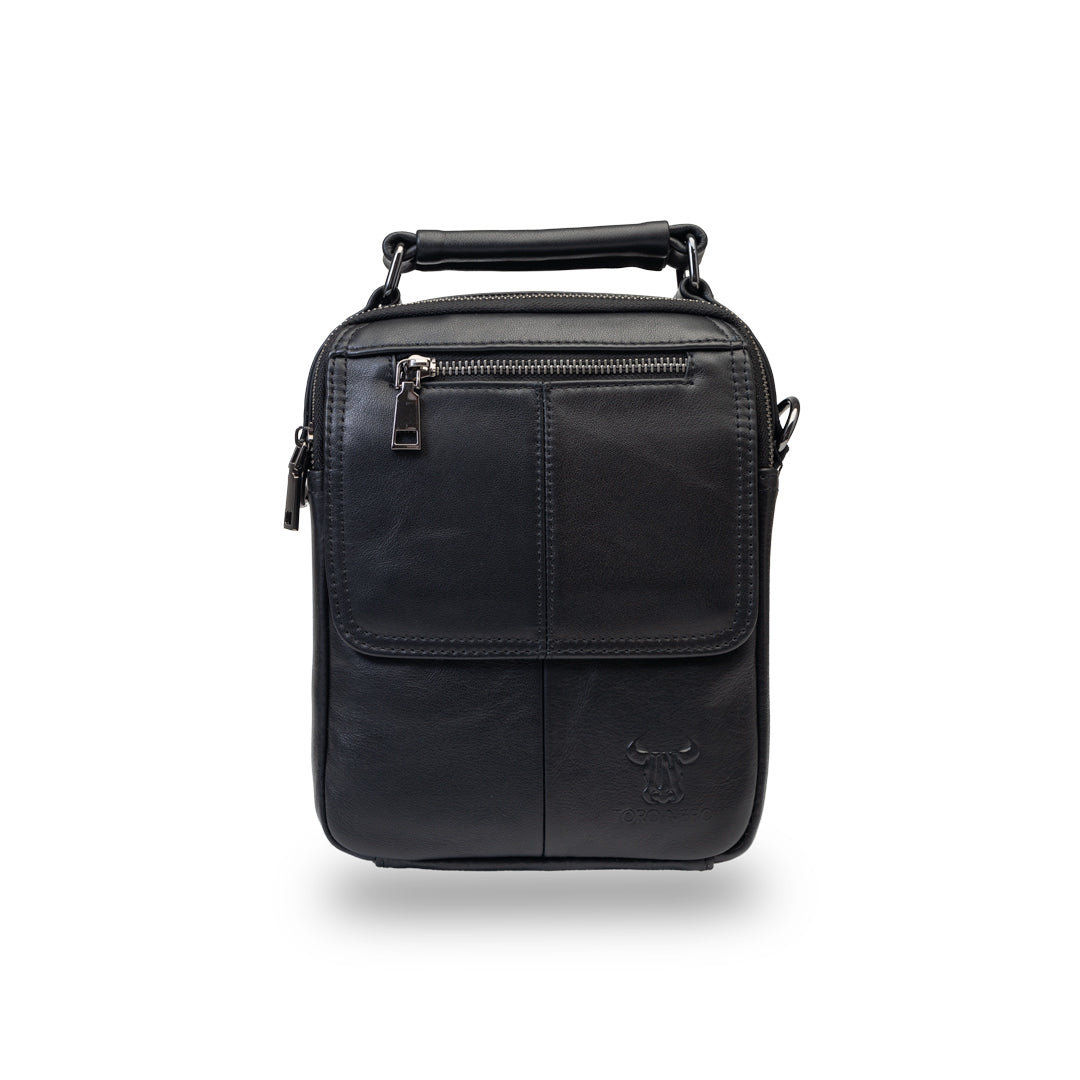 Borsa uomo in vera pelle nero Trio