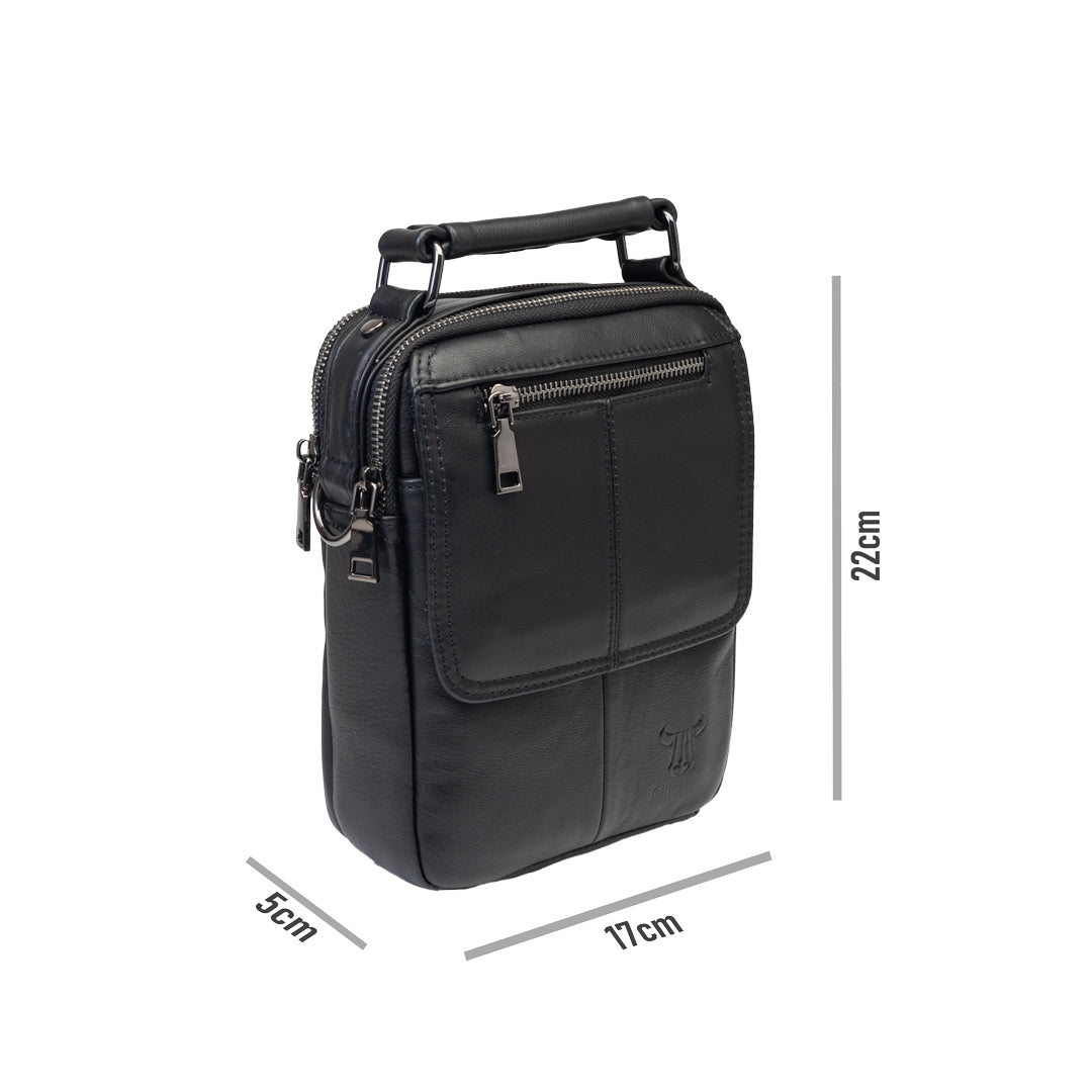 Borsa uomo in vera pelle nero Trio