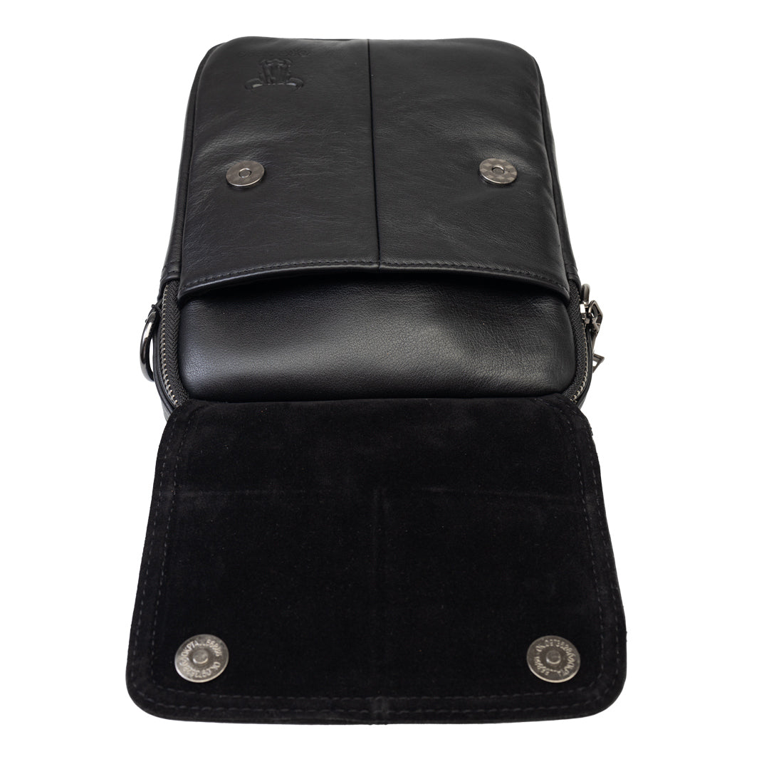 Borsa uomo in vera pelle nero Trio