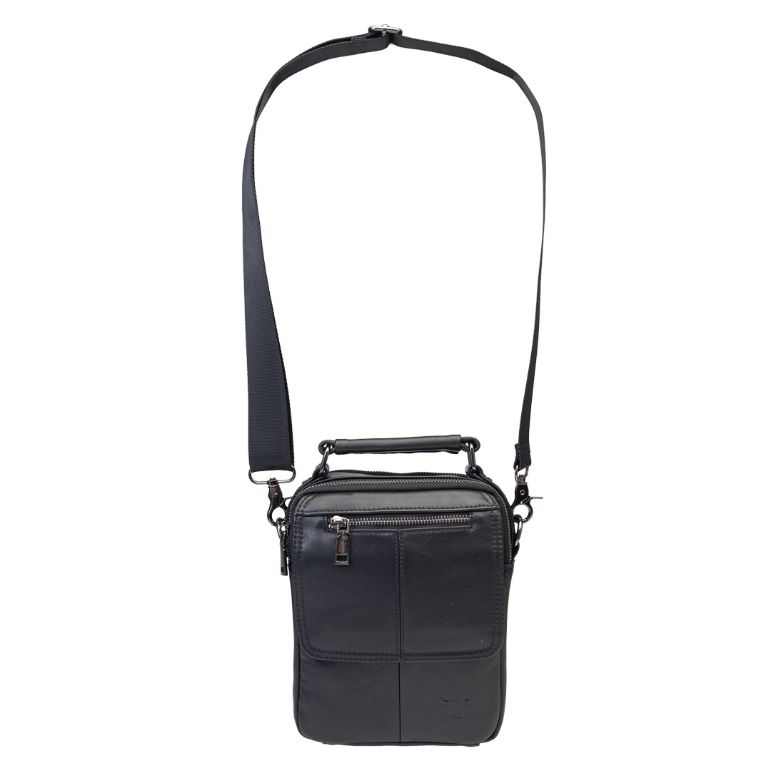 Borsa uomo in vera pelle nero Trio