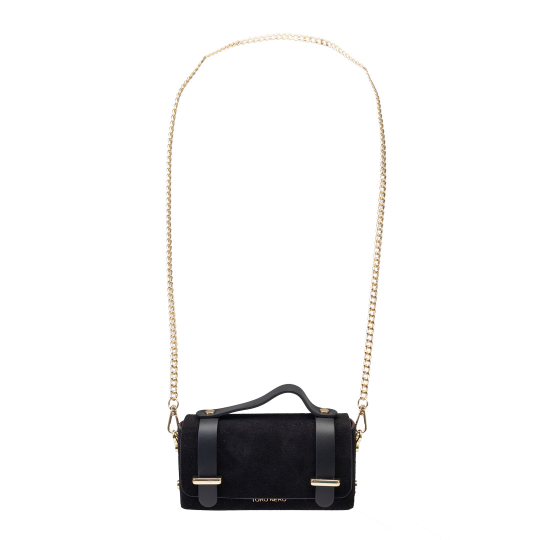 Borsa da donna in pelle scamosciata nera Natalia