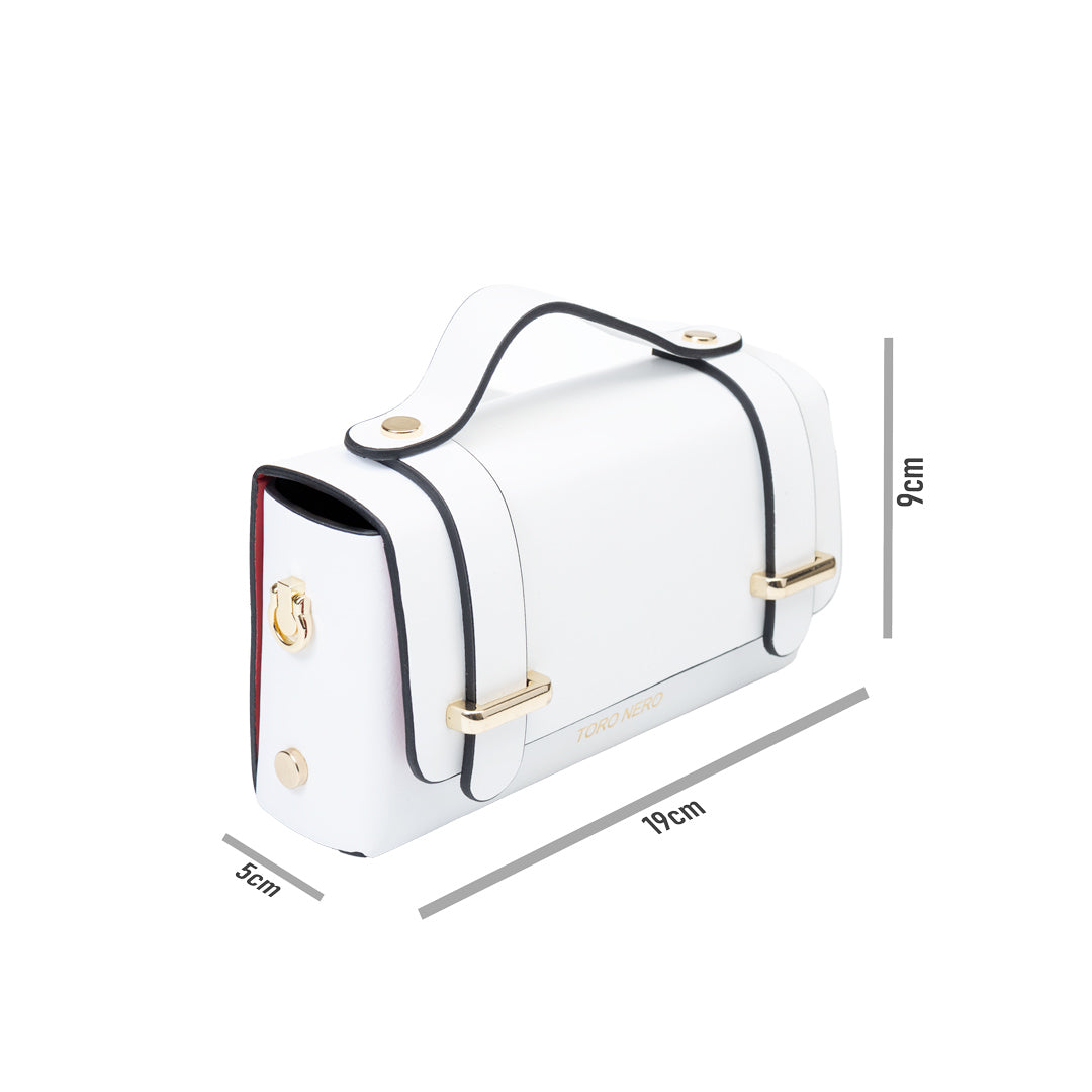 Borsa da donna in vera pelle bianca Natalia
