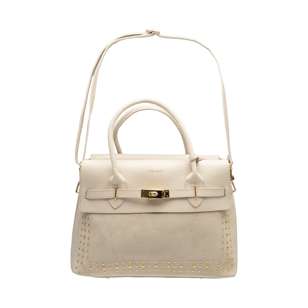 Borsa da donna in pelle naturale beige Mira