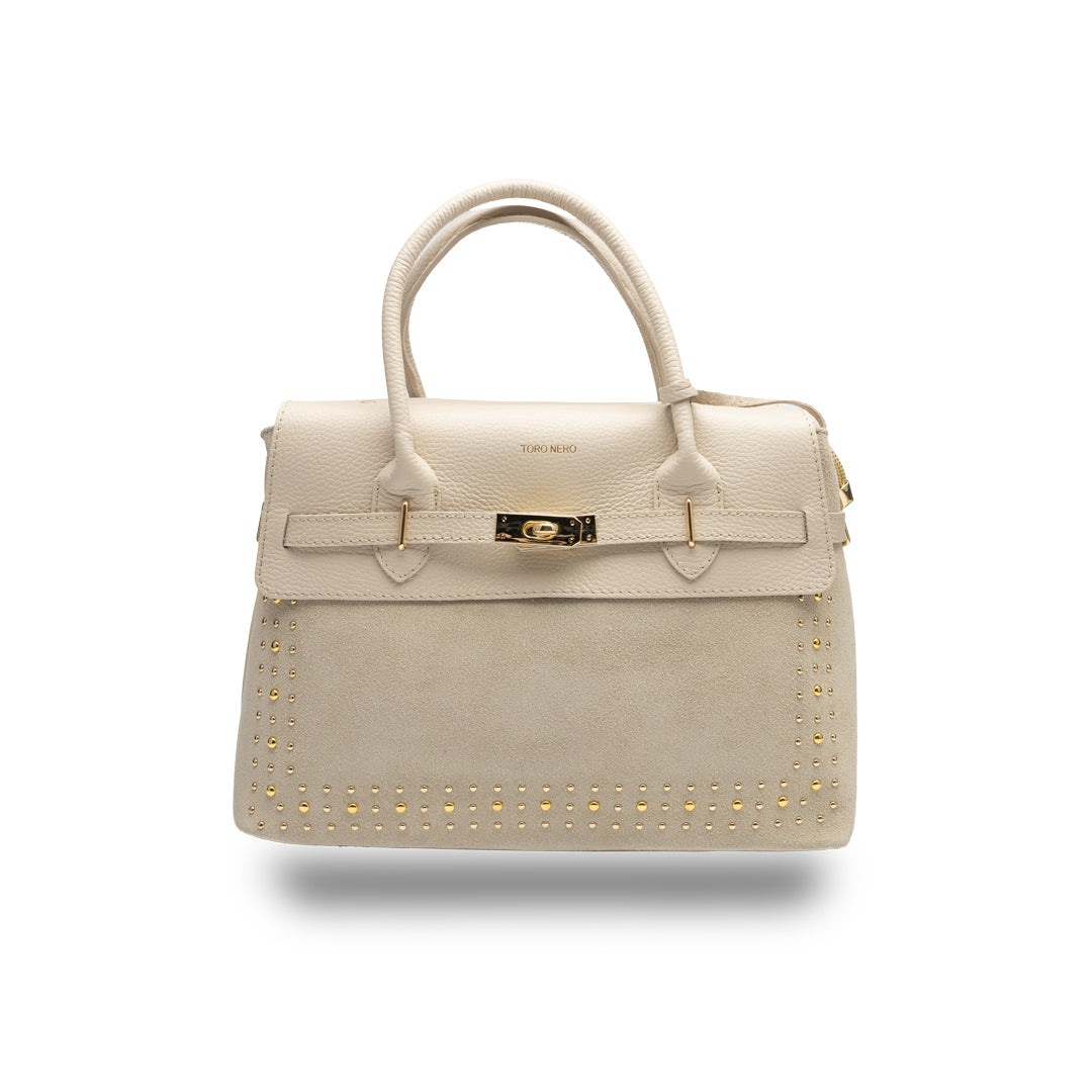 Borsa da donna in pelle naturale beige Mira