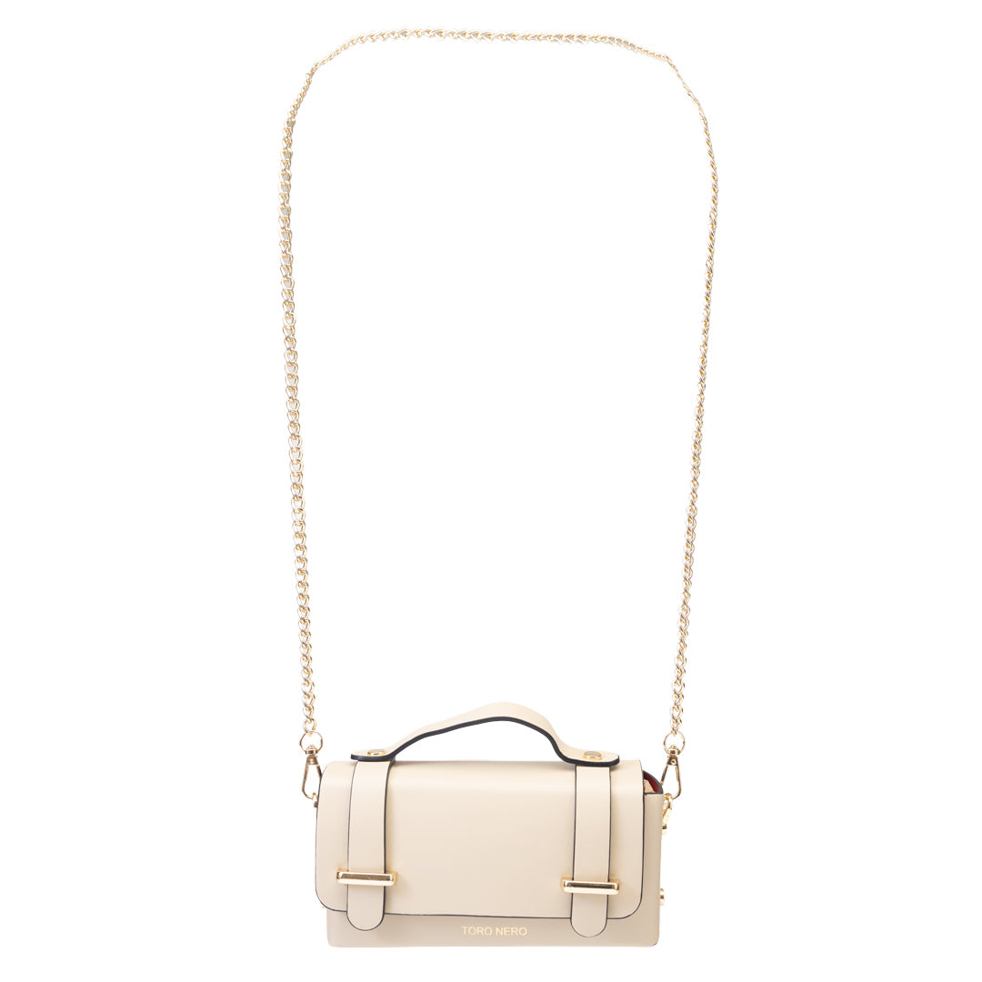 Borsa da donna in vera pelle beige Natalia