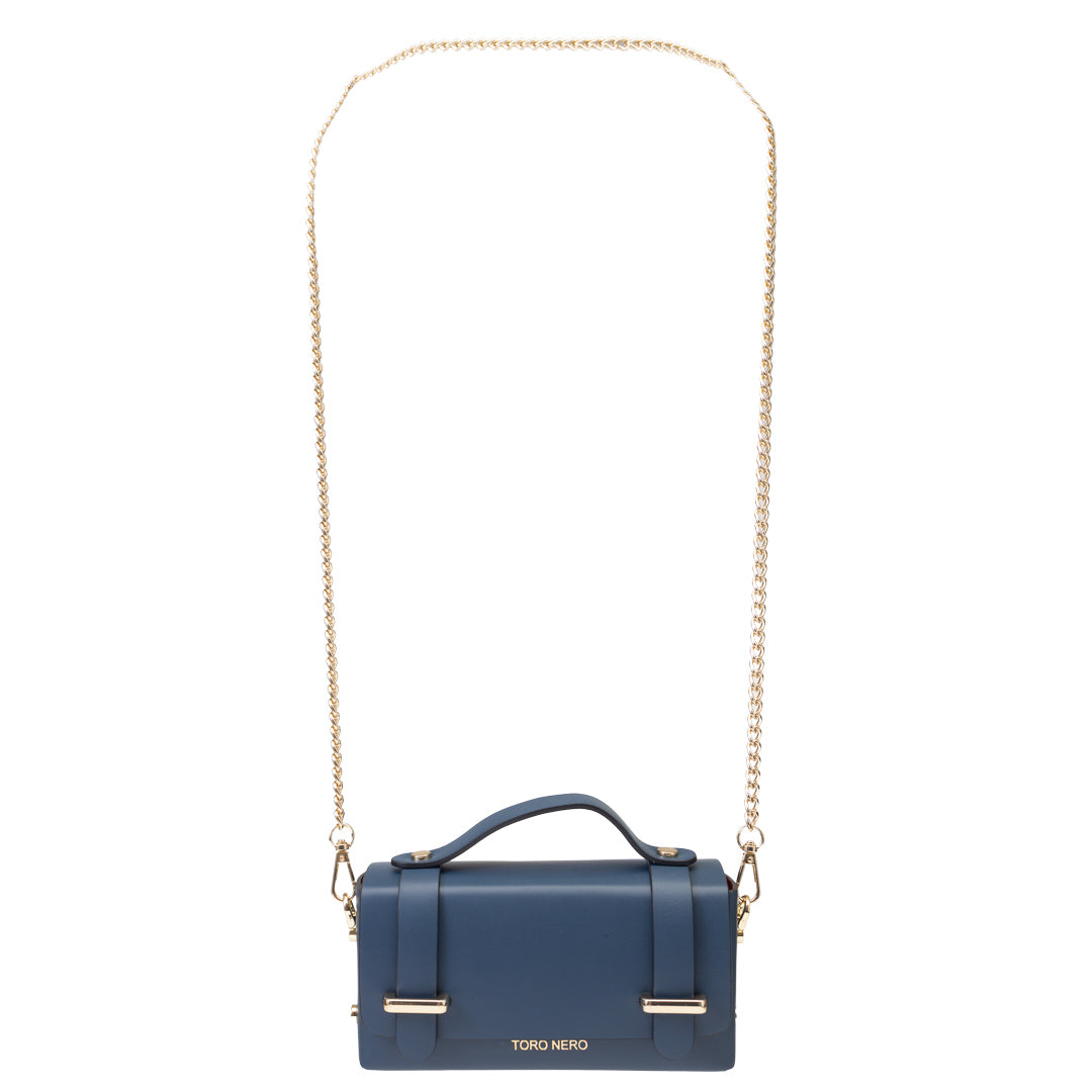 Borsa da donna in vera pelle blu scuro Natalia