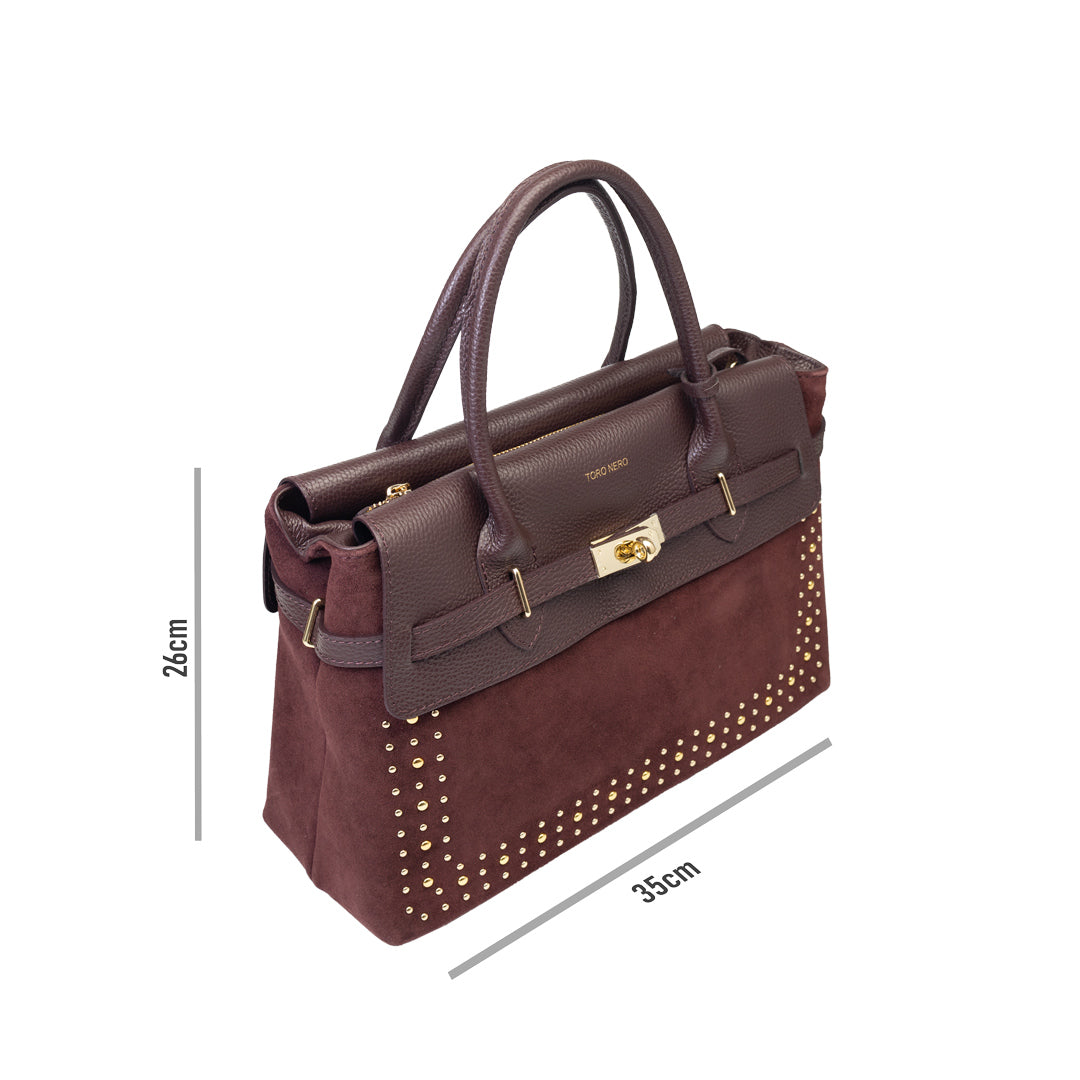 Damenhandtasche aus echtem Leder in Bordeauxrot Mira