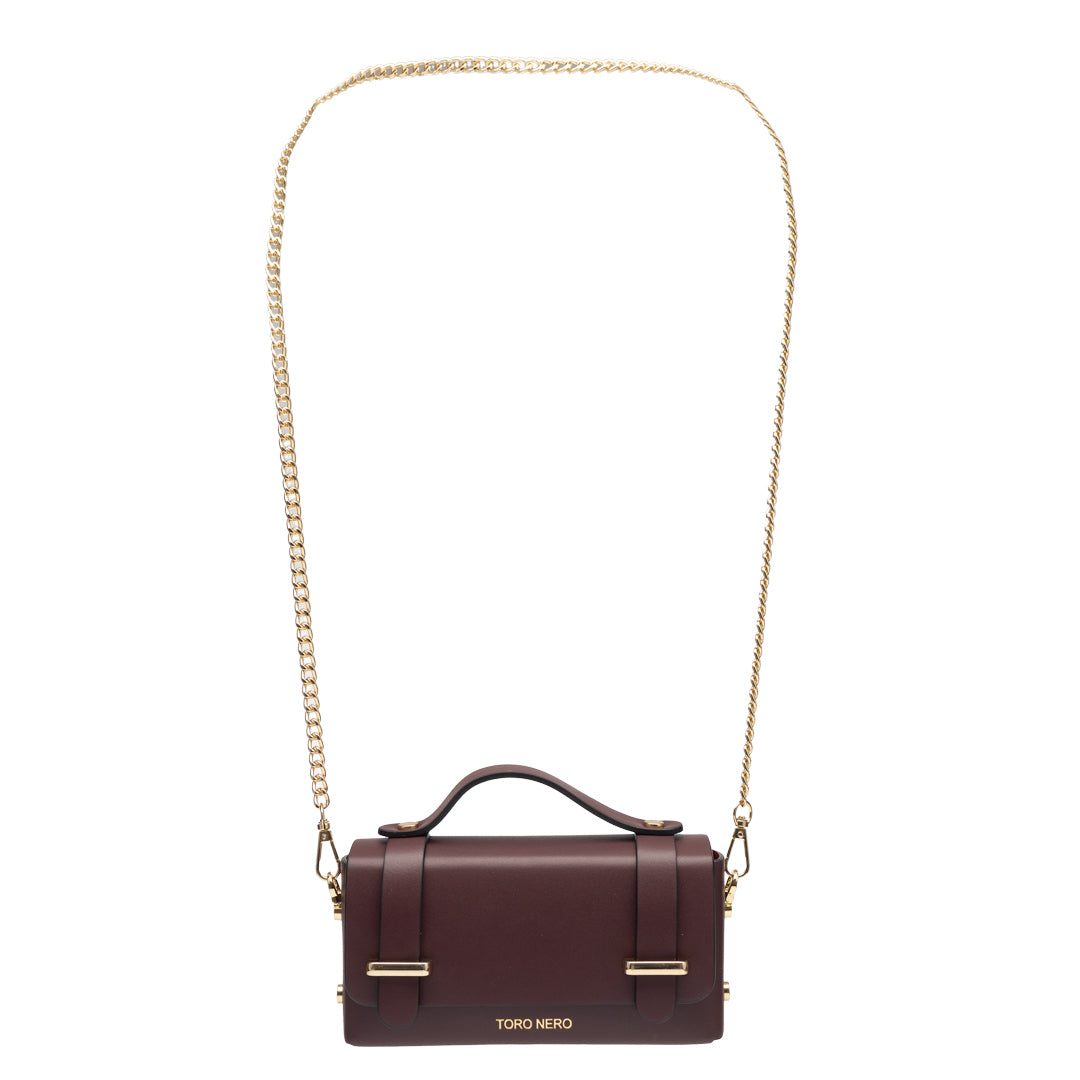 Borsa da donna in vera pelle bordeaux Natalia