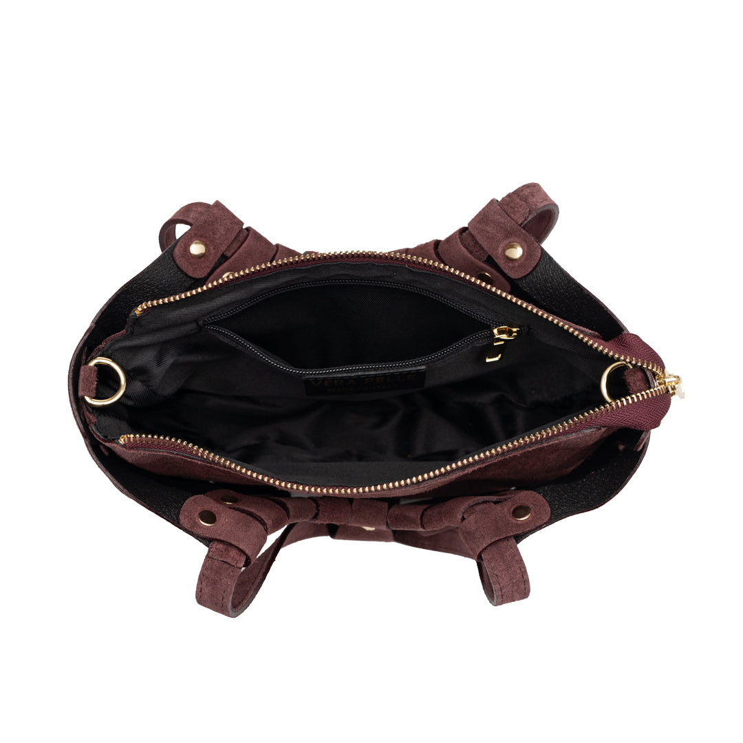 Damenhandtasche aus echtem Leder in Bordeauxrot Ruth
