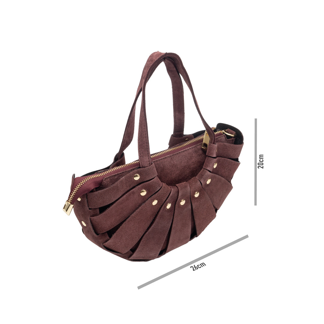 Damenhandtasche aus echtem Leder in Bordeauxrot Ruth