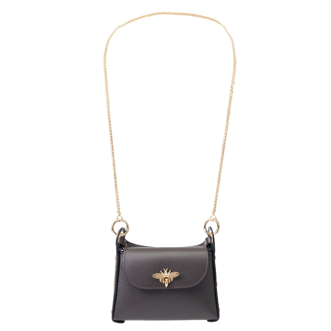 Borsa da donna in pelle naturale marrone scuro Iris