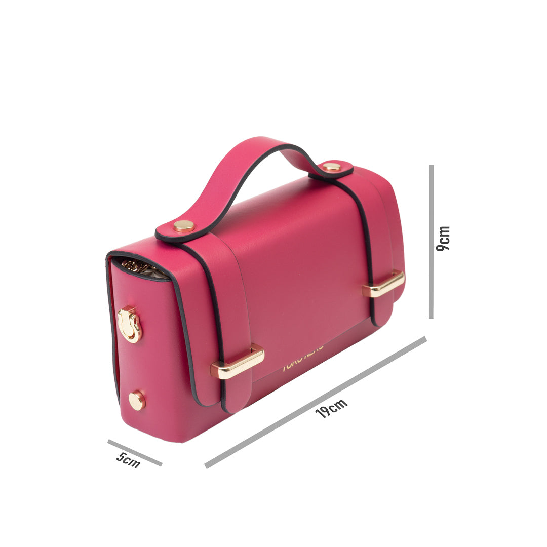 Borsa da donna in vera pelle fucsia Natalia
