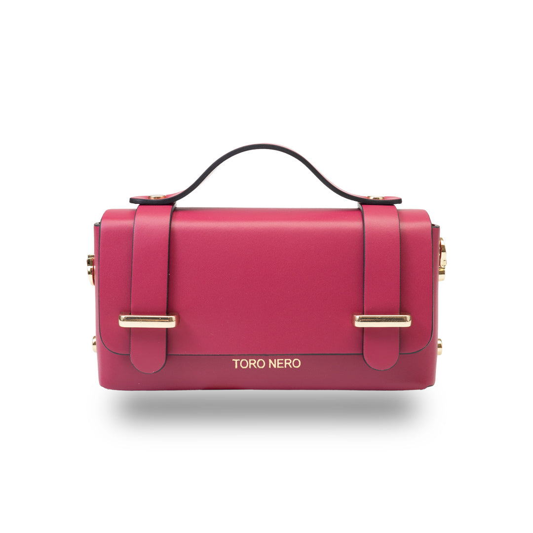 Borsa da donna in vera pelle fucsia Natalia