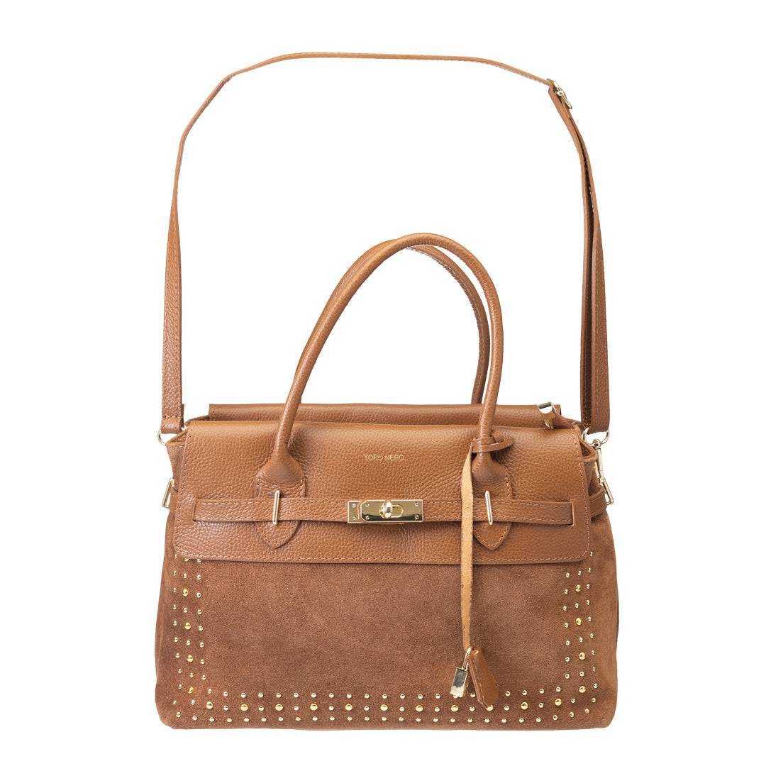 Borsa da donna in vera pelle marrone Mira