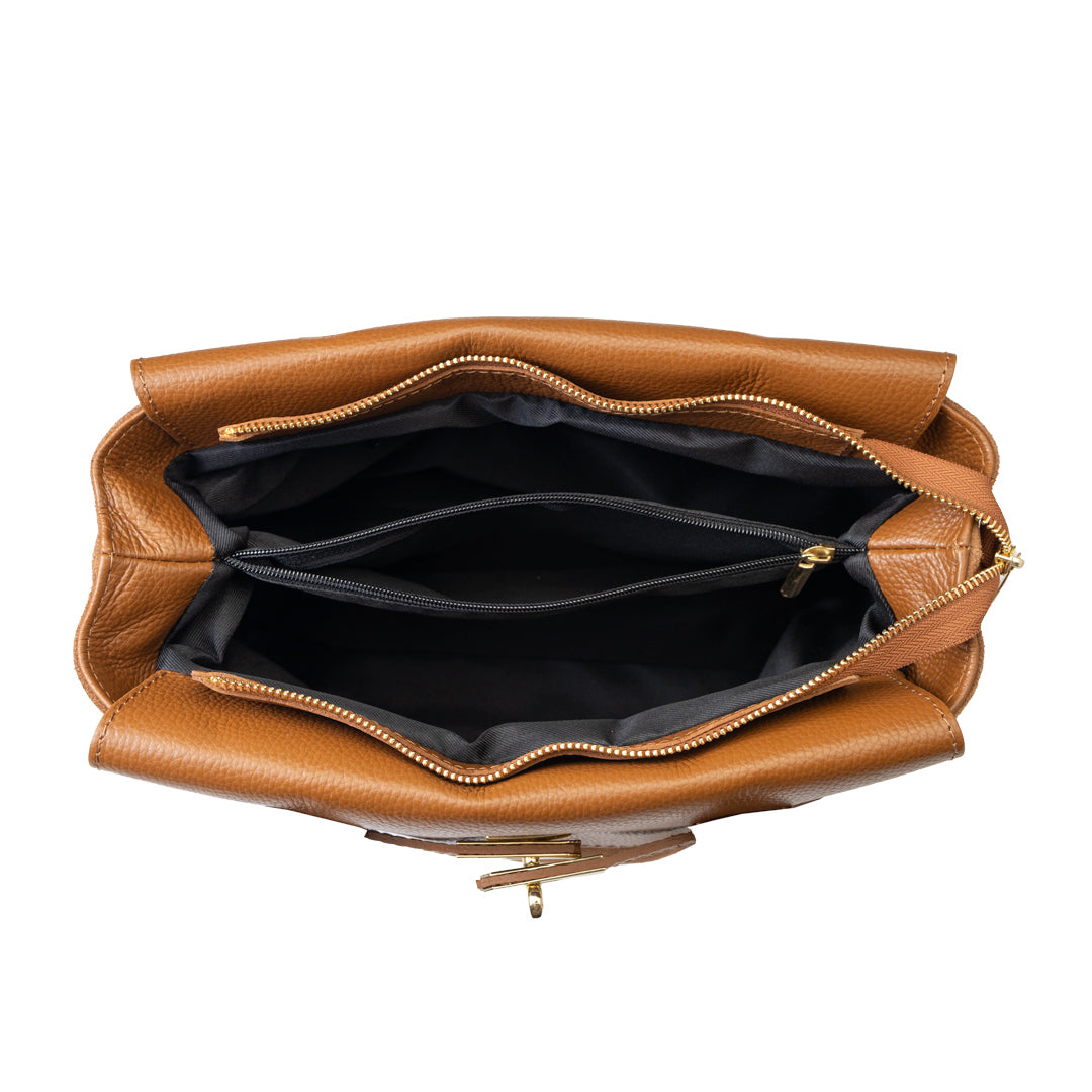 Borsa da donna in vera pelle marrone Mira