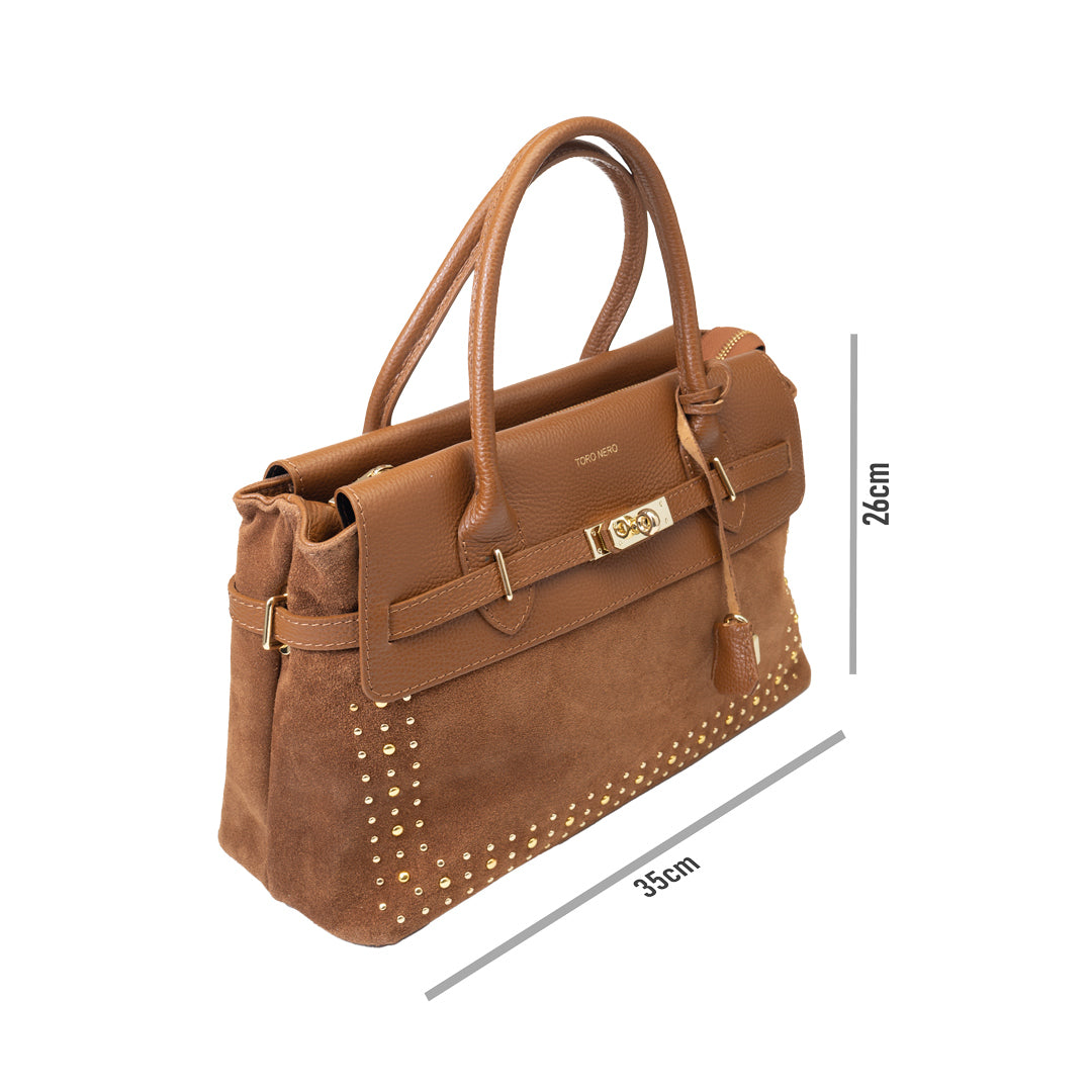 Borsa da donna in vera pelle marrone Mira