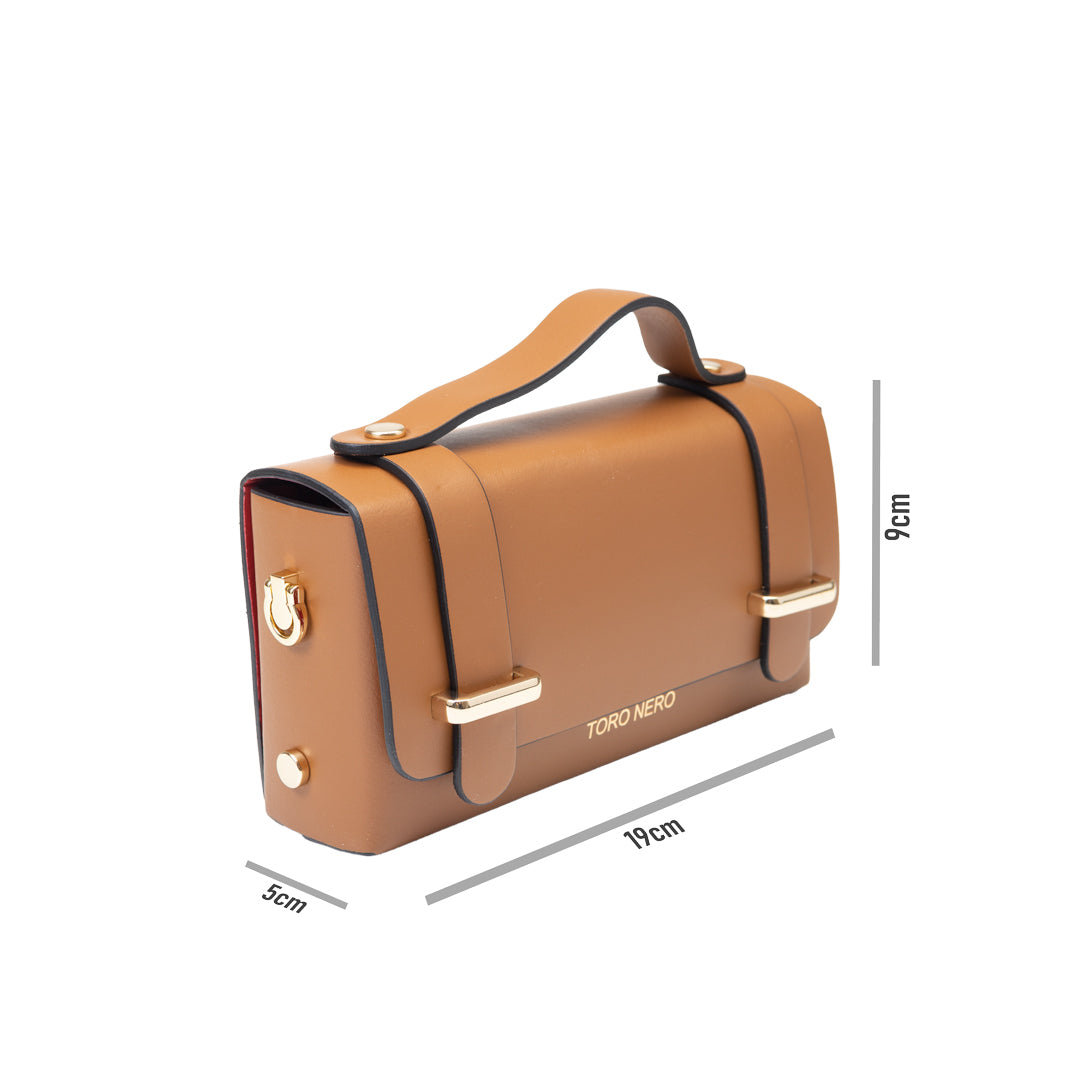 Borsa da donna in vera pelle marrone Natalia