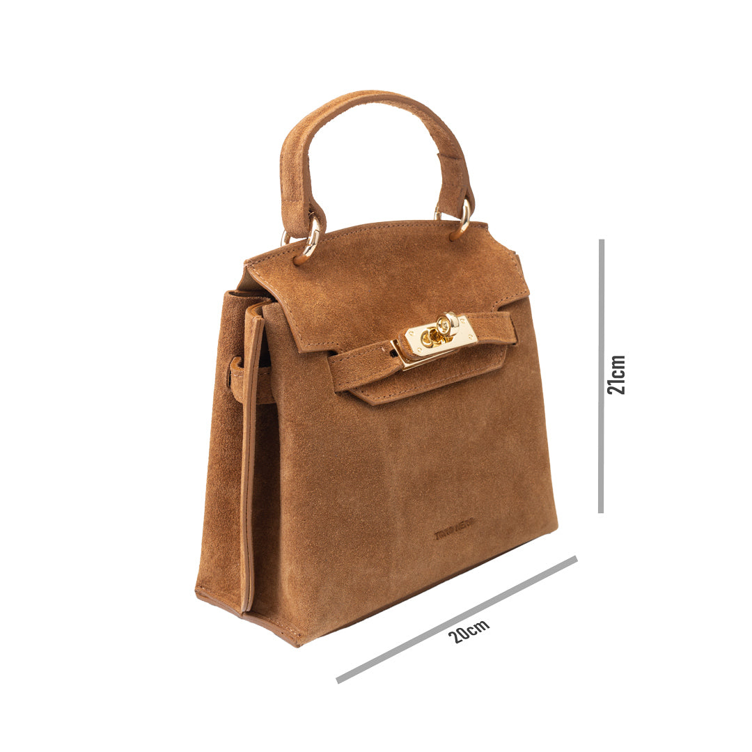 Borsa da donna in vera pelle marrone Renata