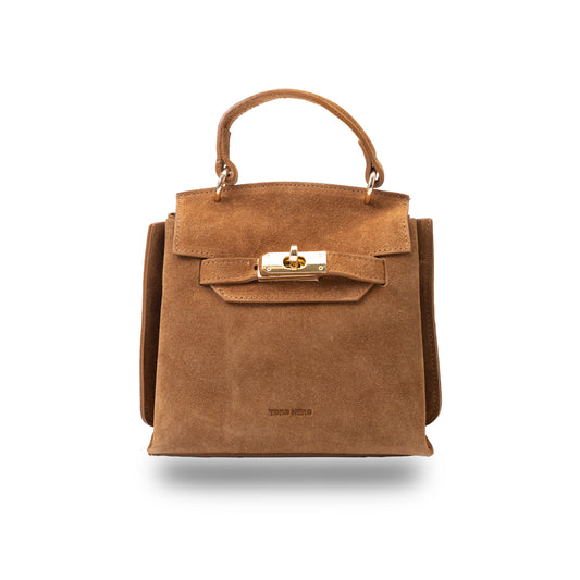 Borsa da donna in vera pelle marrone Renata
