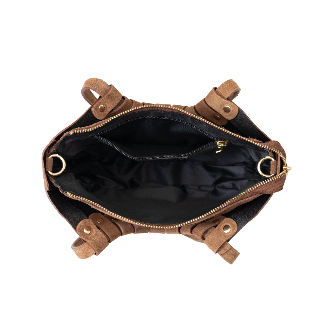 Borsa da donna in vera pelle marrone Ruth