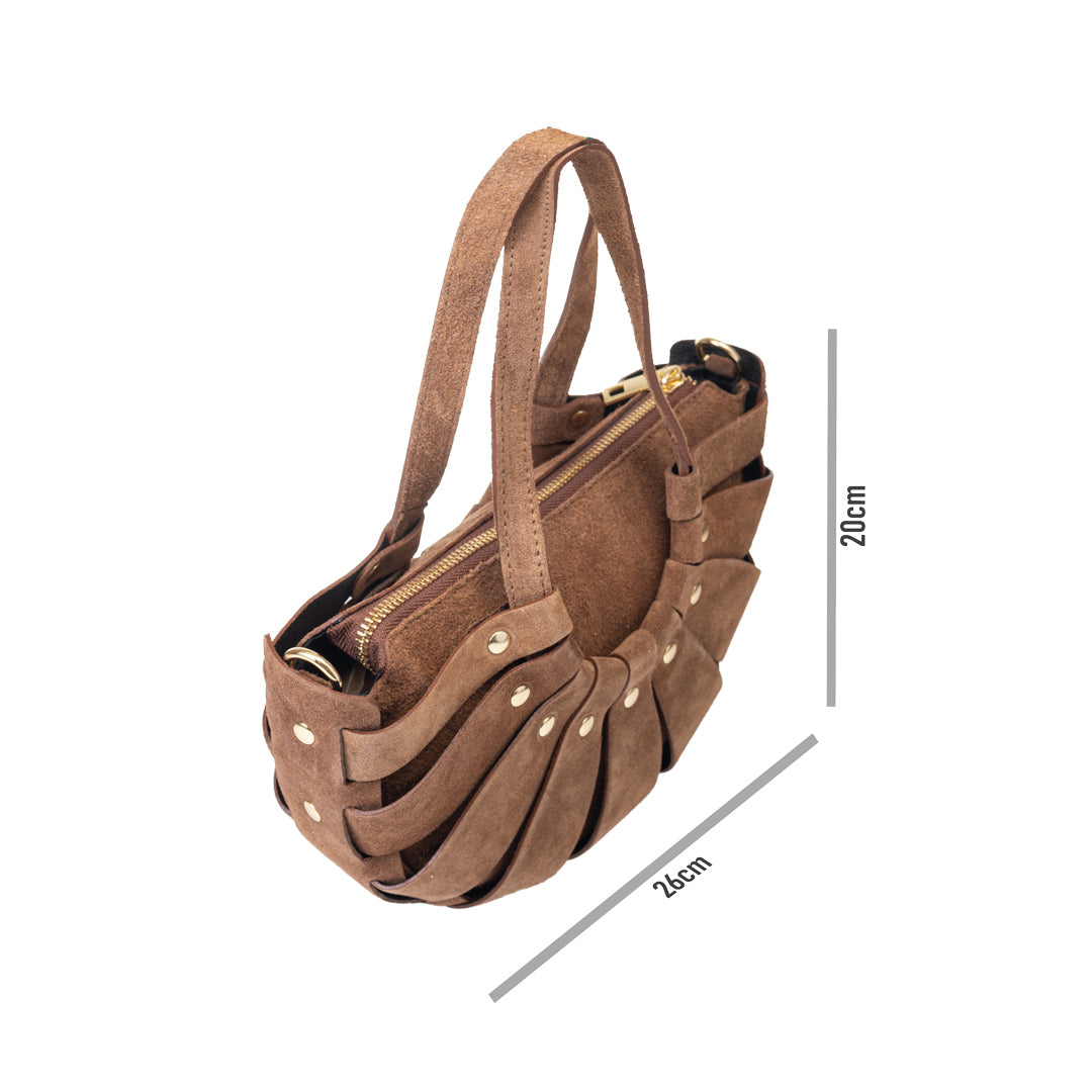 Borsa da donna in vera pelle marrone Ruth
