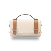 Borsa da donna in vera pelle marrone-beige Natalia