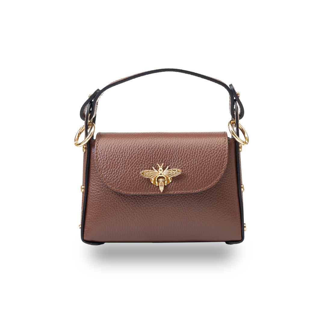 Borsa da donna in pelle naturale marrone cognac Iris