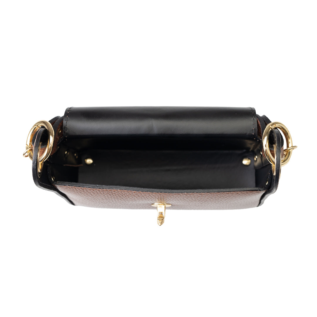 Borsa da donna in pelle naturale marrone cognac Iris