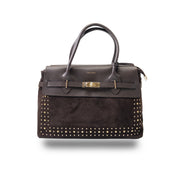 Borsa da donna in vera pelle marrone scuro Mira