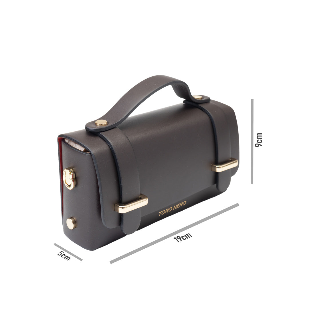 Borsa da donna in pelle naturale marrone scuro Natalia