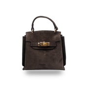 Borsa da donna in vera pelle marrone scuro Renata
