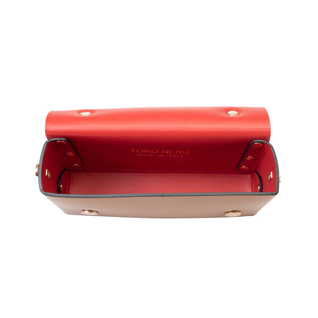 Borsa da donna in vera pelle marrone-nera Natalia