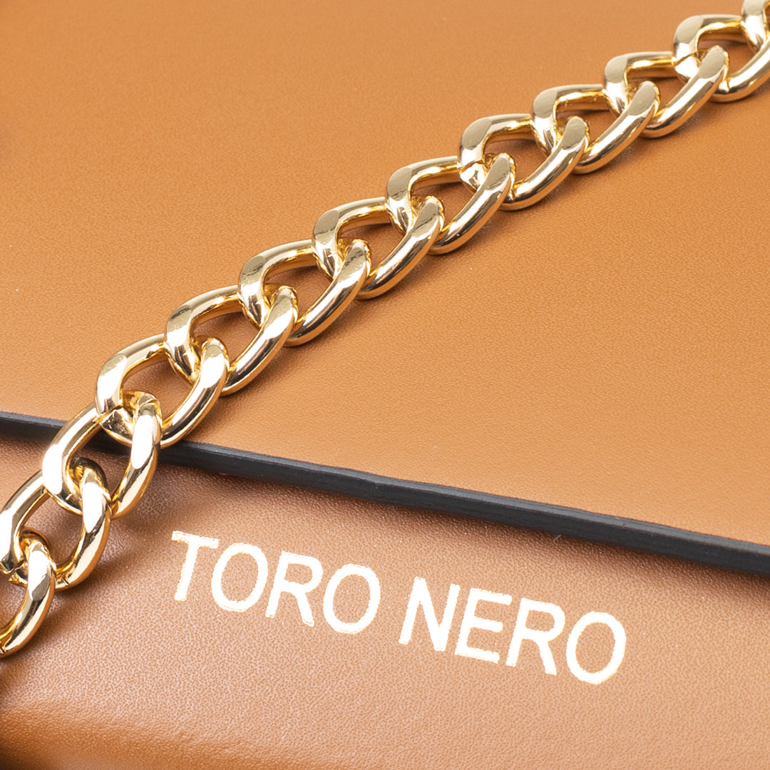 Borsa da donna in vera pelle marrone-nera Natalia