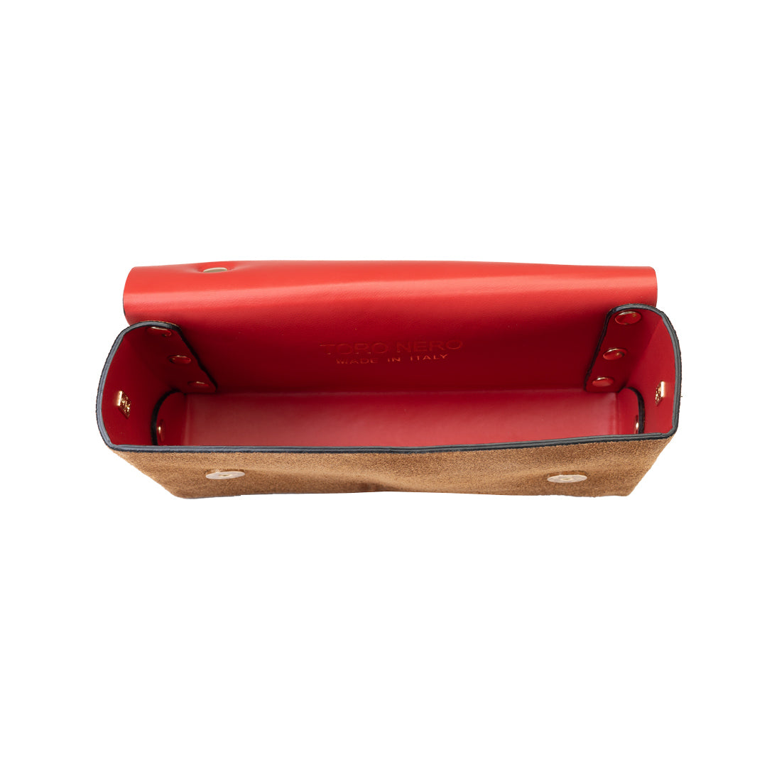 Borsa da donna in pelle scamosciata naturale marrone Natalia