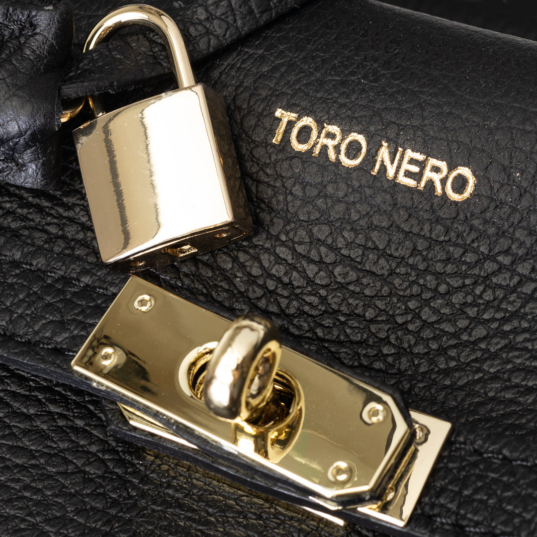 Borsa da donna in vera pelle nera Mira