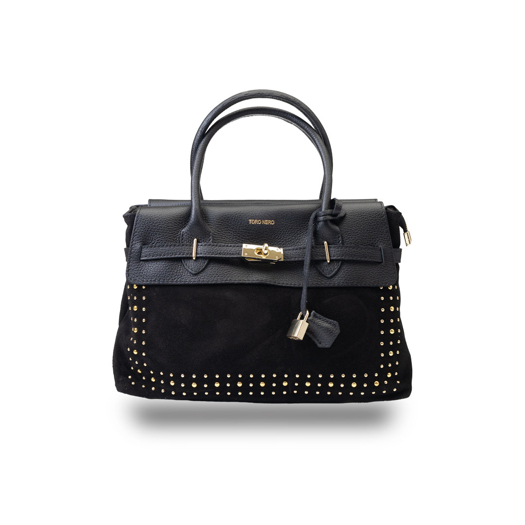 Borsa da donna in vera pelle nera Mira