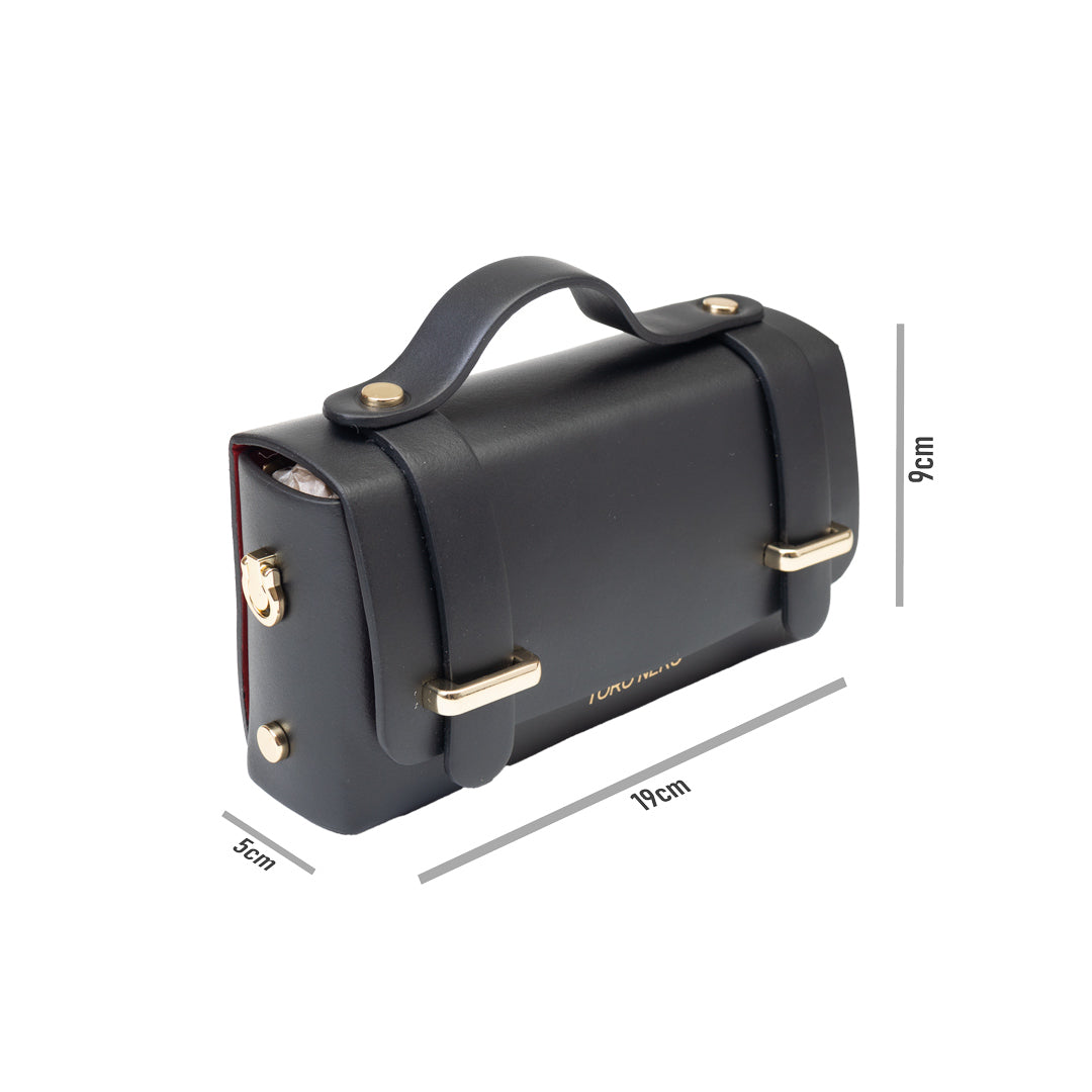 Borsa da donna in vera pelle nera Natalia