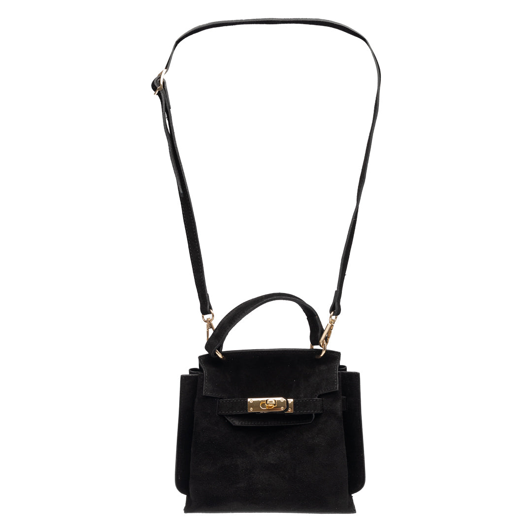 Borsa da donna in vera pelle nera Renata