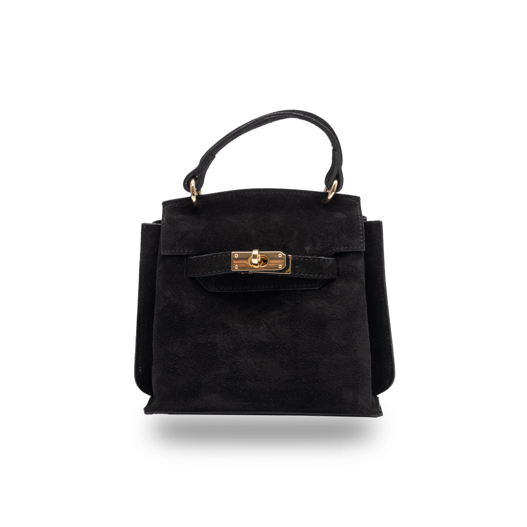Borsa da donna in vera pelle nera Renata