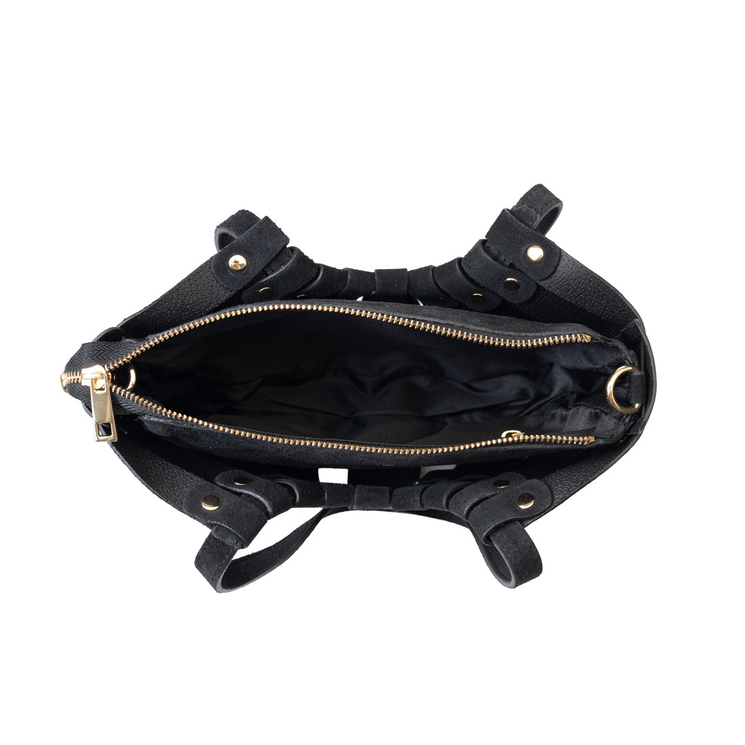 Borsa da donna in vera pelle nera Ruth