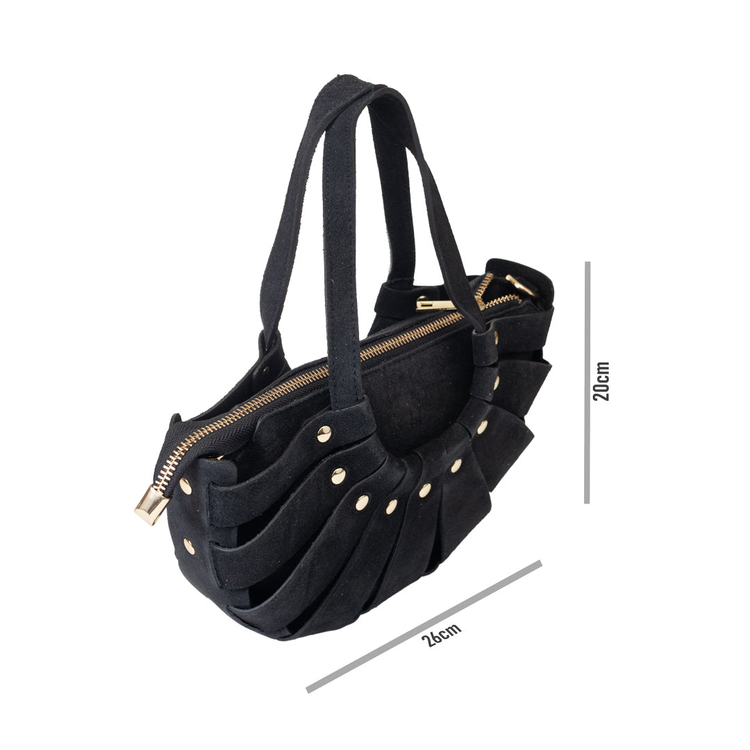 Borsa da donna in vera pelle nera Ruth