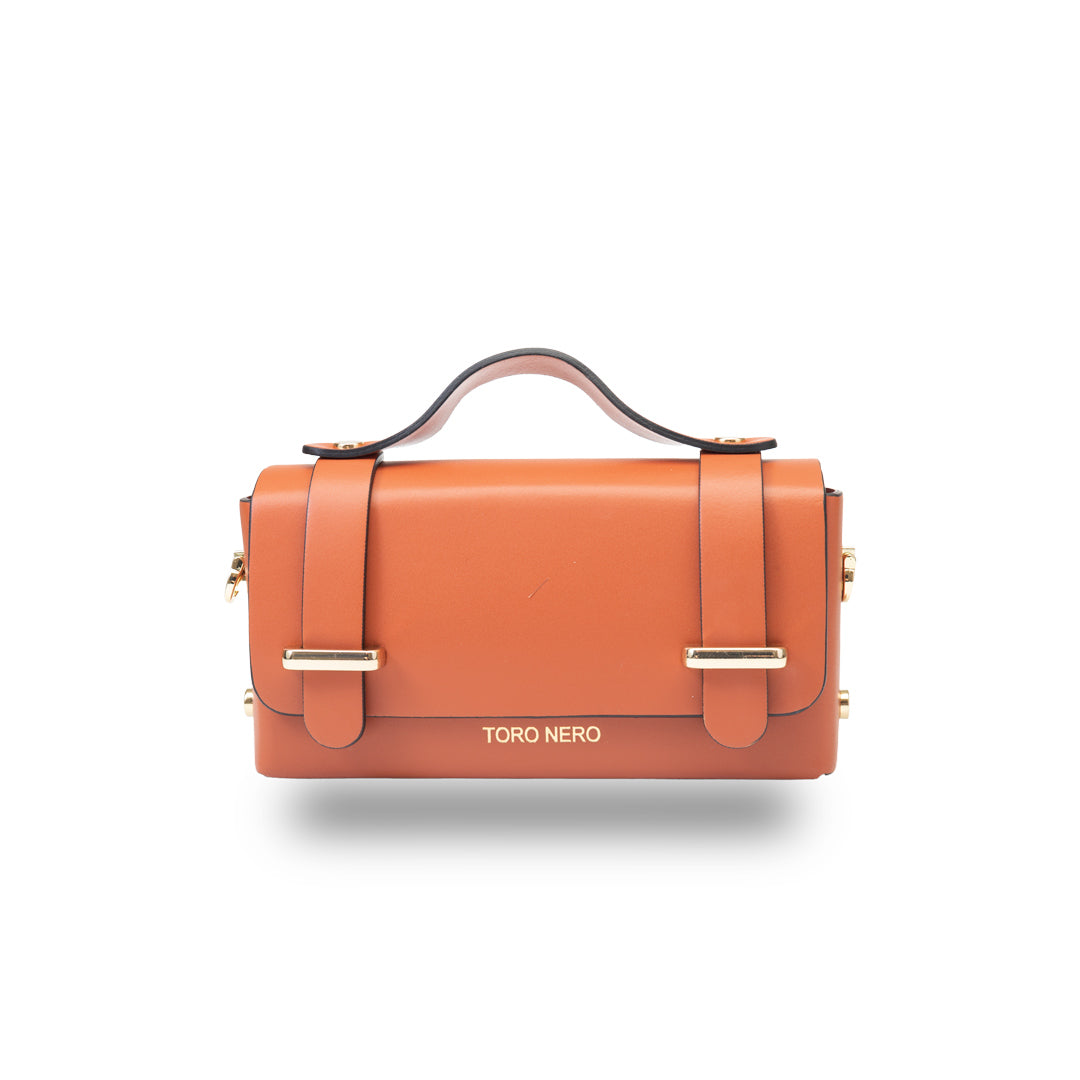 Borsa da donna in pelle naturale arancione Natalia