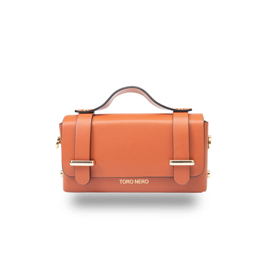Borsa da donna in pelle naturale arancione Natalia