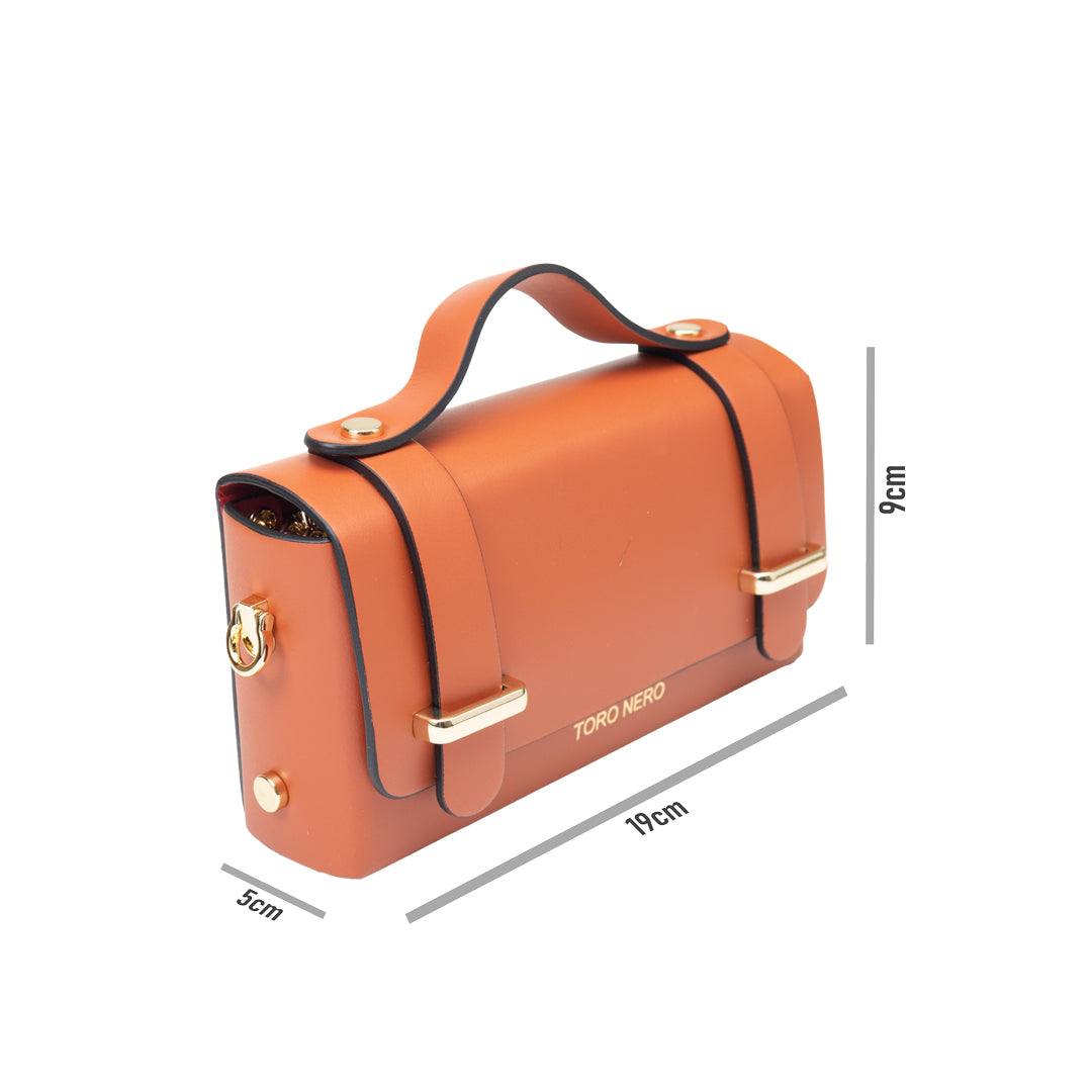 Borsa da donna in pelle naturale arancione Natalia