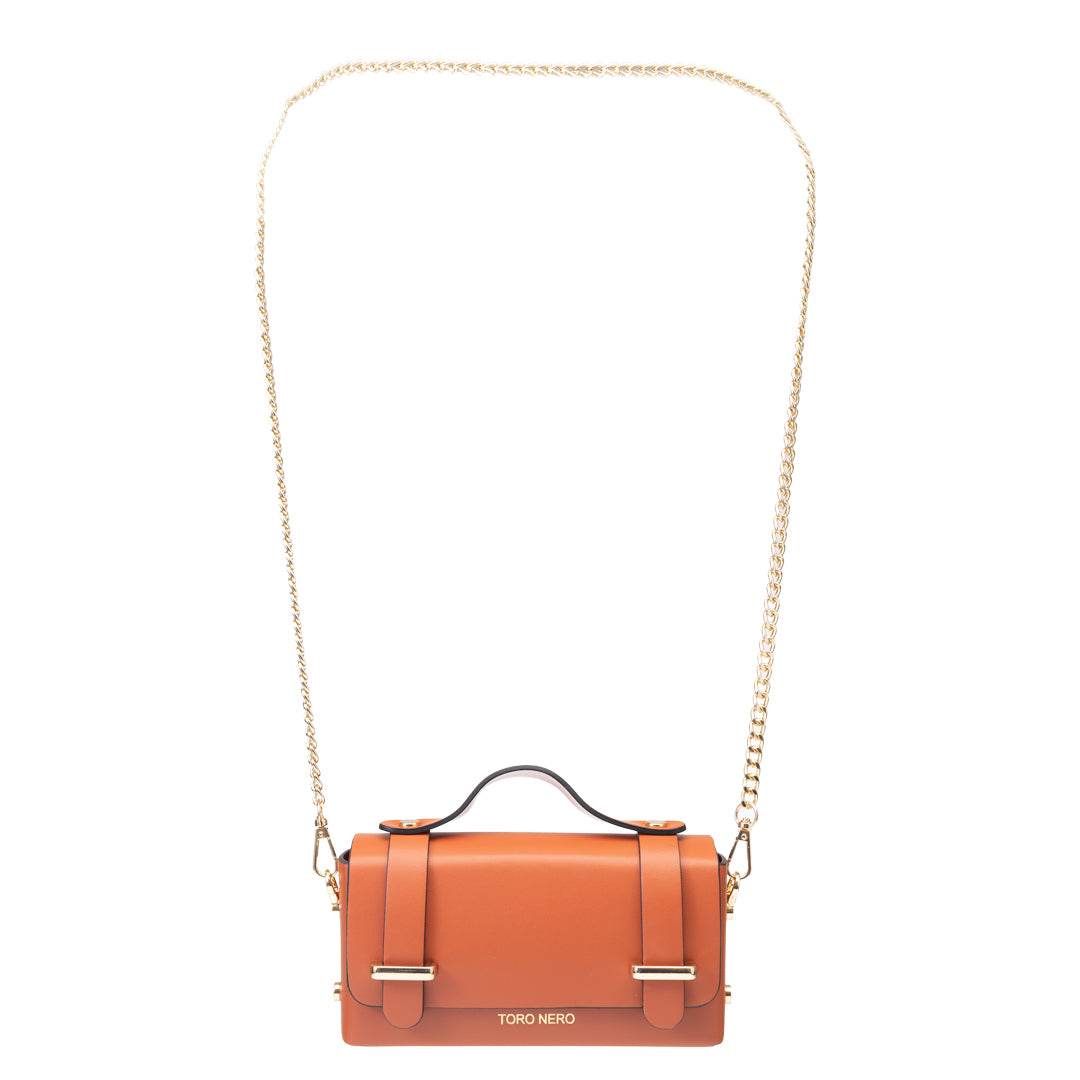 Borsa da donna in pelle naturale arancione Natalia