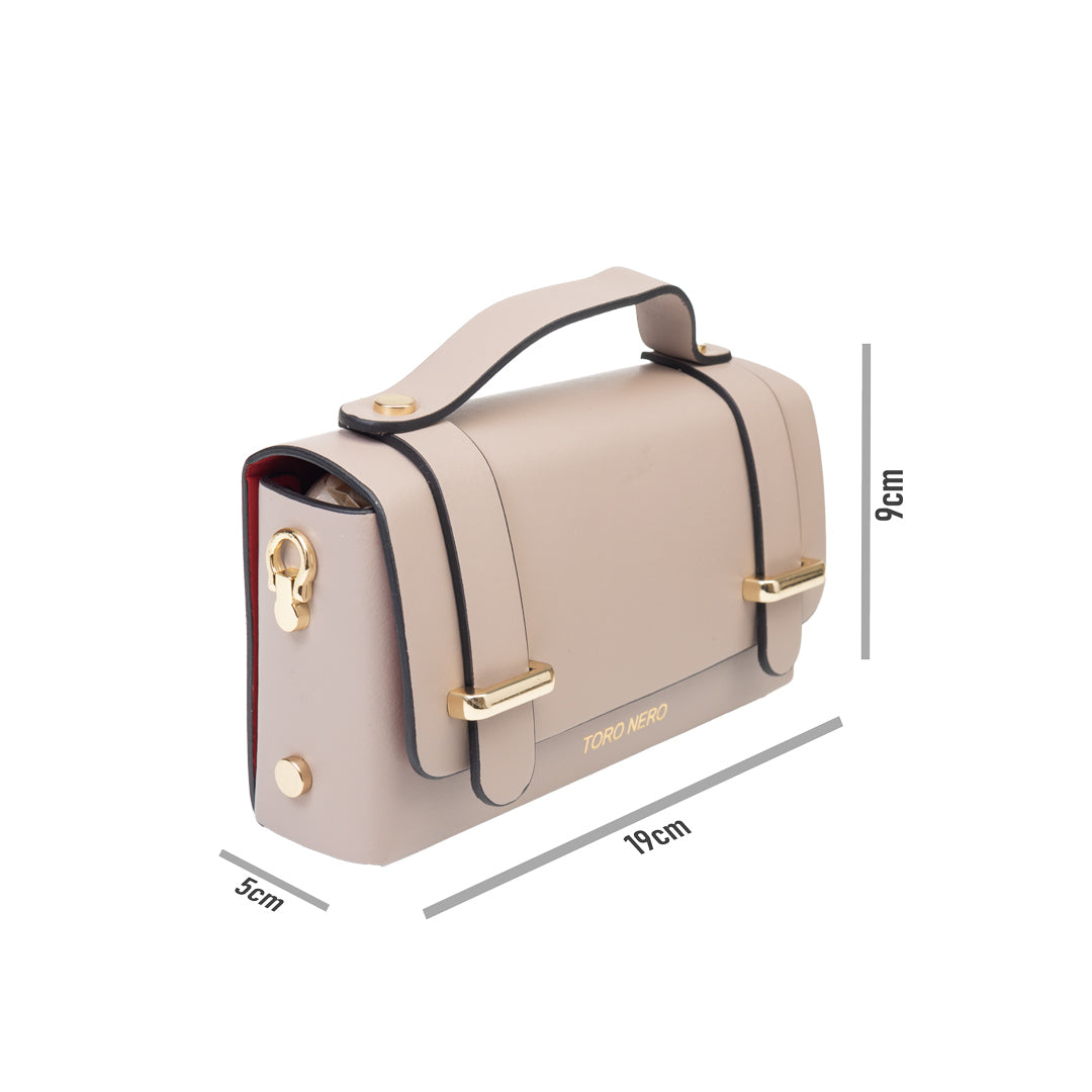 Borsa da donna in vera pelle rosa cipria Natalia